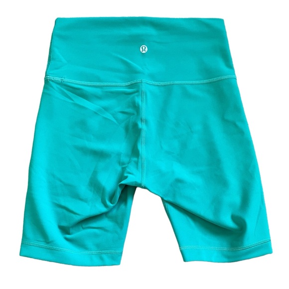Lululemon Wunder Train High Rise Short 8” Teal Green Workout Bike Shorts Size 4 - Picture 7 of 7